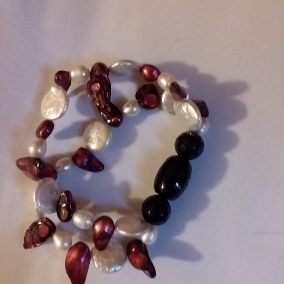 Lucien Piccard genuine freshwater red pearls brac - Picture 2 of 3